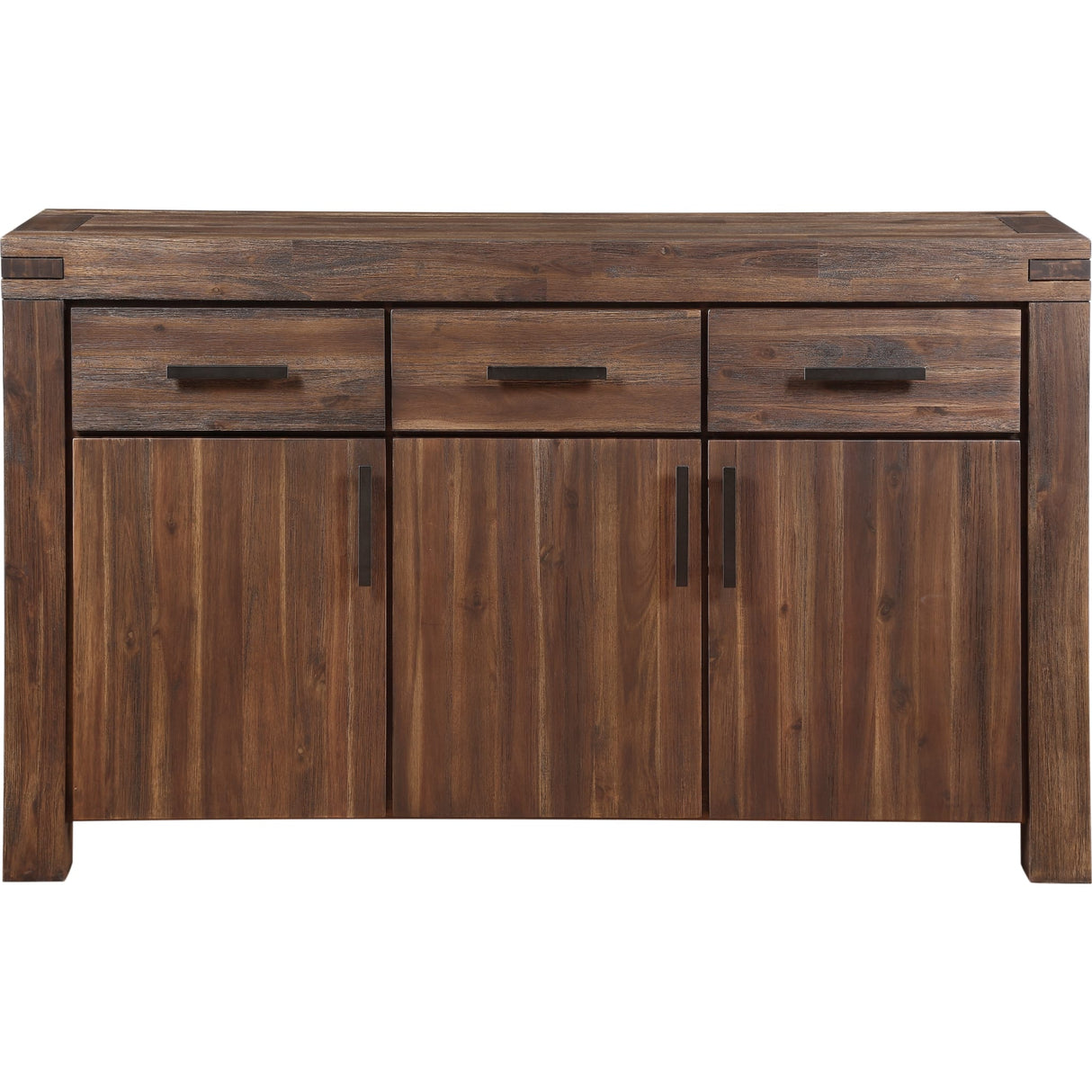 Meadow Three Drawer Three Door Solid Wood Sideboard in Brick Brown