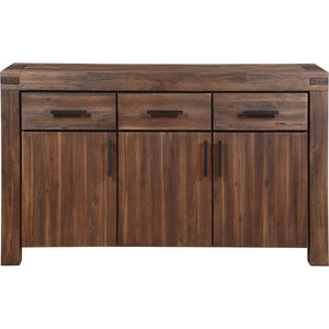 Meadow Three Drawer Three Door Solid Wood Sideboard in Brick Brown