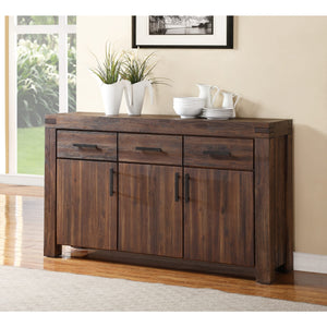 Meadow Three Drawer Three Door Solid Wood Sideboard in Brick Brown