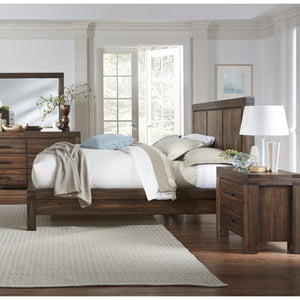 Meadow Two Drawer Solid Wood Nightstand in Brick Brown