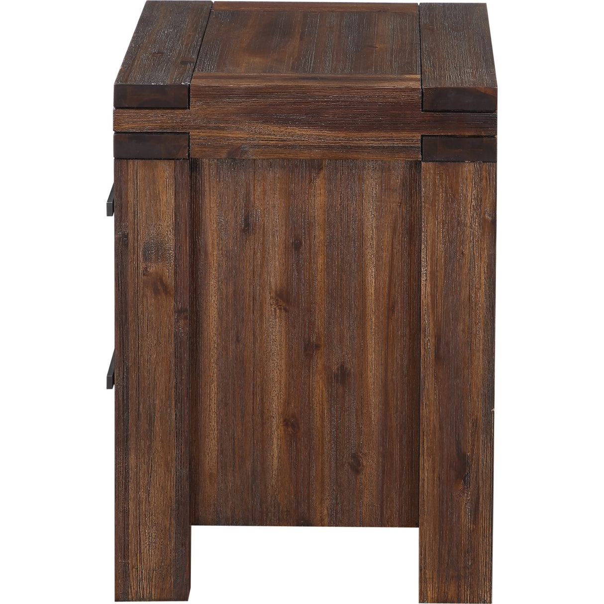 Meadow Two Drawer Solid Wood Nightstand in Brick Brown