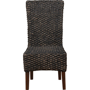 Meadow Wicker Dining Chair in Brick Brown