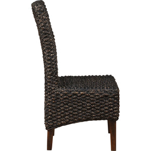 Meadow Wicker Dining Chair in Brick Brown