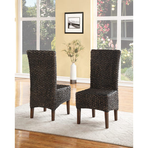 Meadow Wicker Dining Chair in Brick Brown