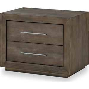 Melbourne Two Drawer Nightstand with USB in Dark Pine