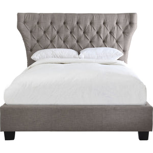 Melina Upholstered Footboard Storage Bed in Dolphin Linen