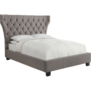 Melina Upholstered Footboard Storage Bed in Dolphin Linen