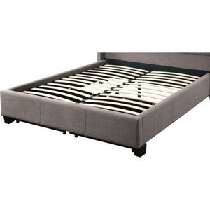 Melina Upholstered Footboard Storage Bed in Dolphin Linen