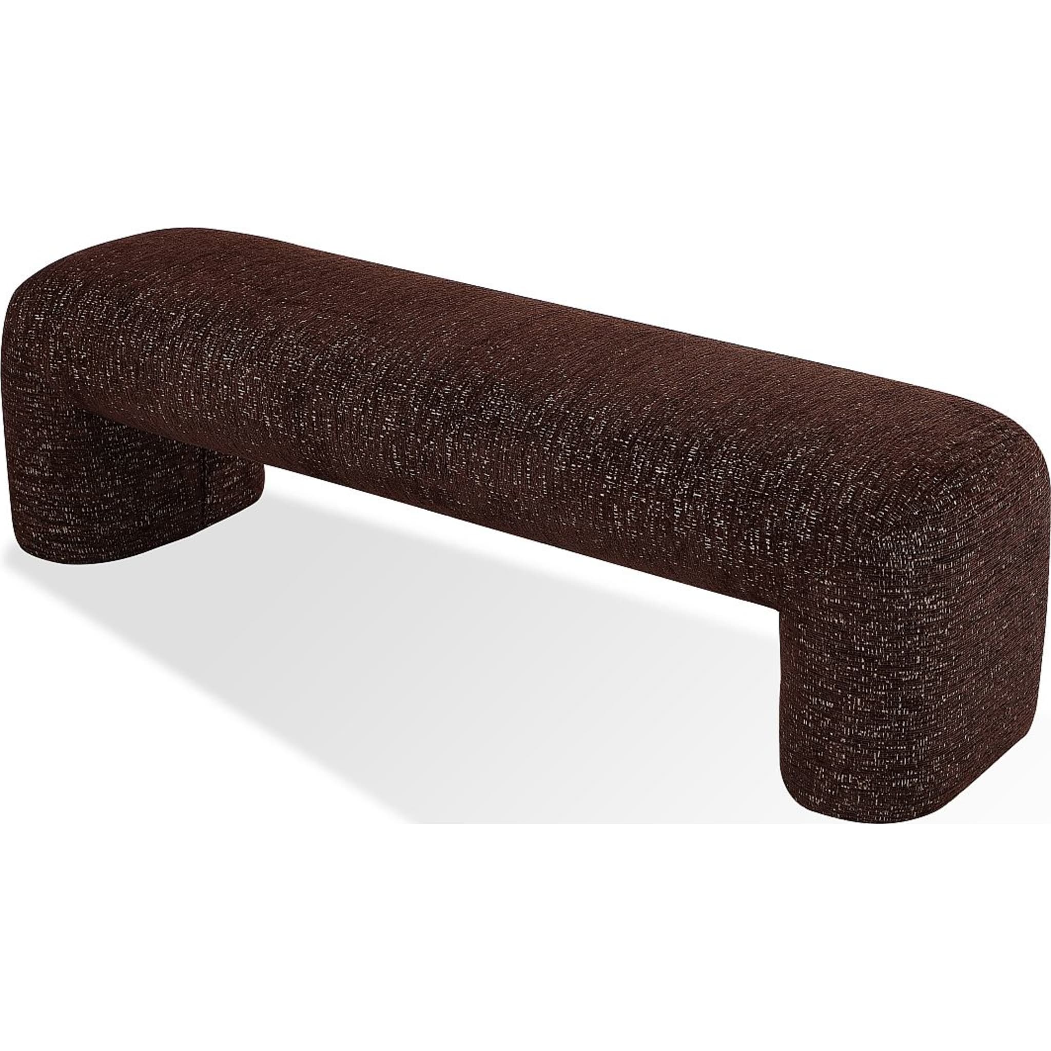 Mocoa Fully Upholstered Bench in Mongoose Chenille