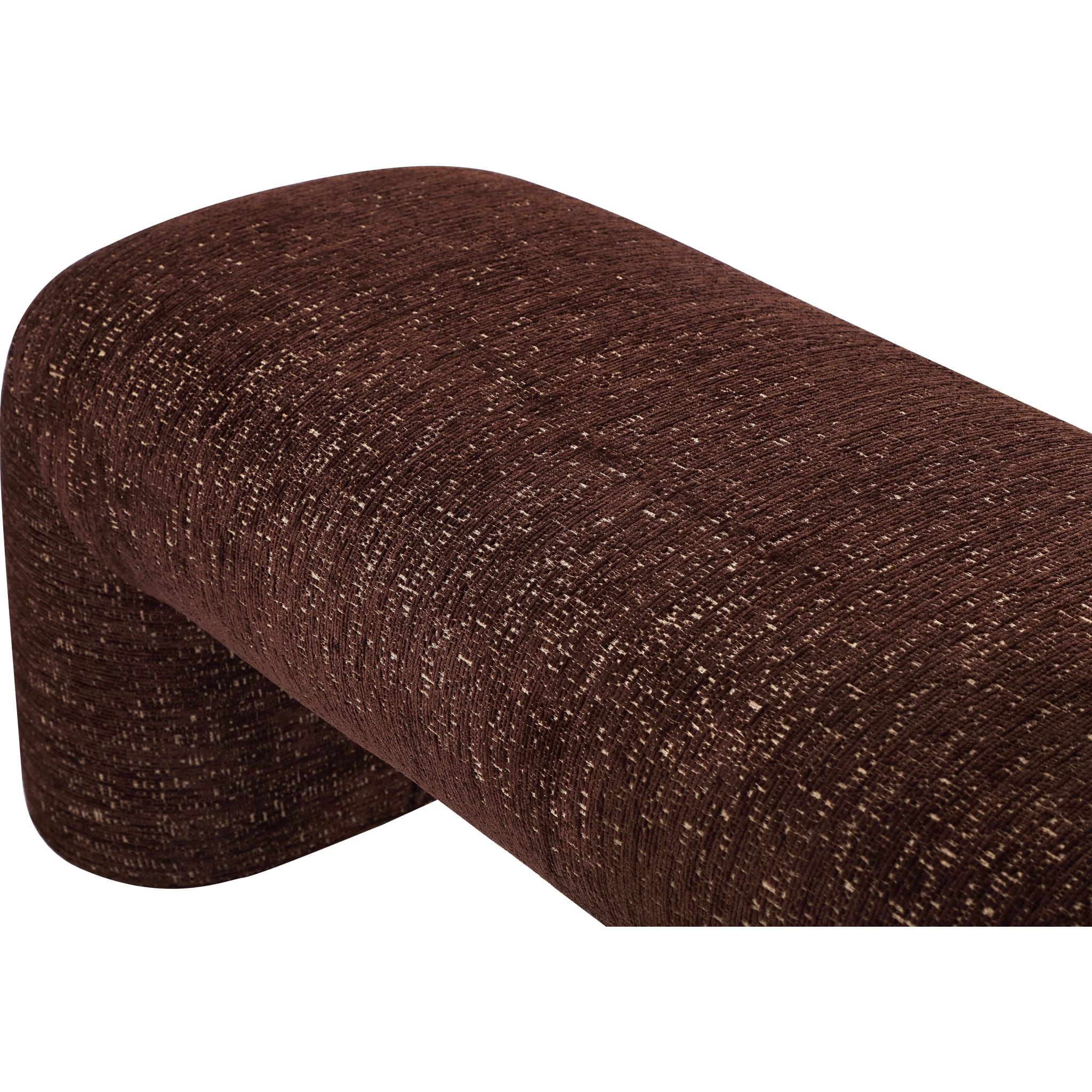 Mocoa Fully Upholstered Bench in Mongoose Chenille