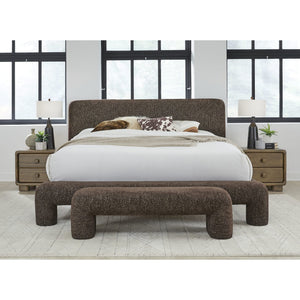 Mocoa Fully Upholstered Bench in Mongoose Chenille