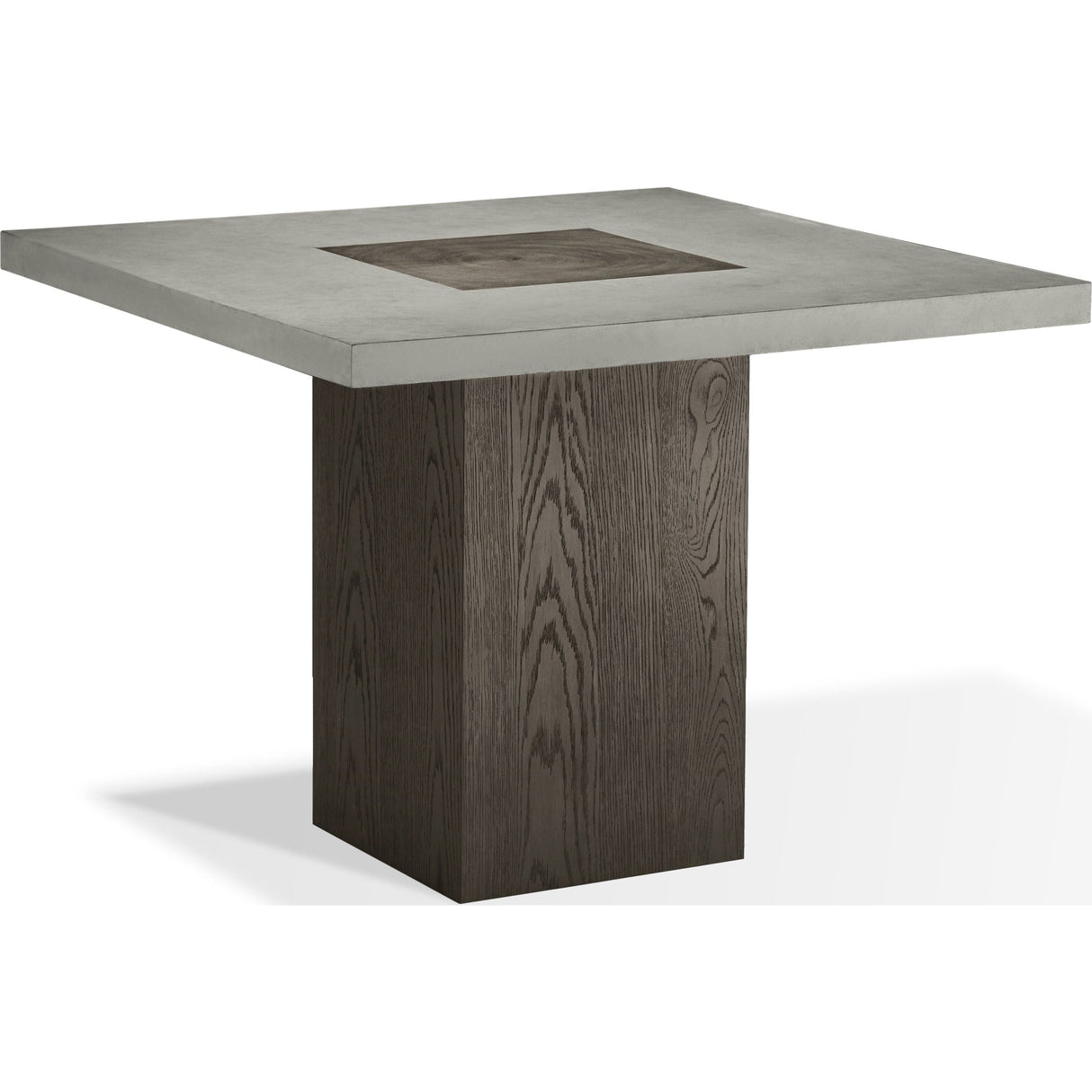Modesto Concrete Top Wood Base Dining Table in Natural Concrete and French Roast