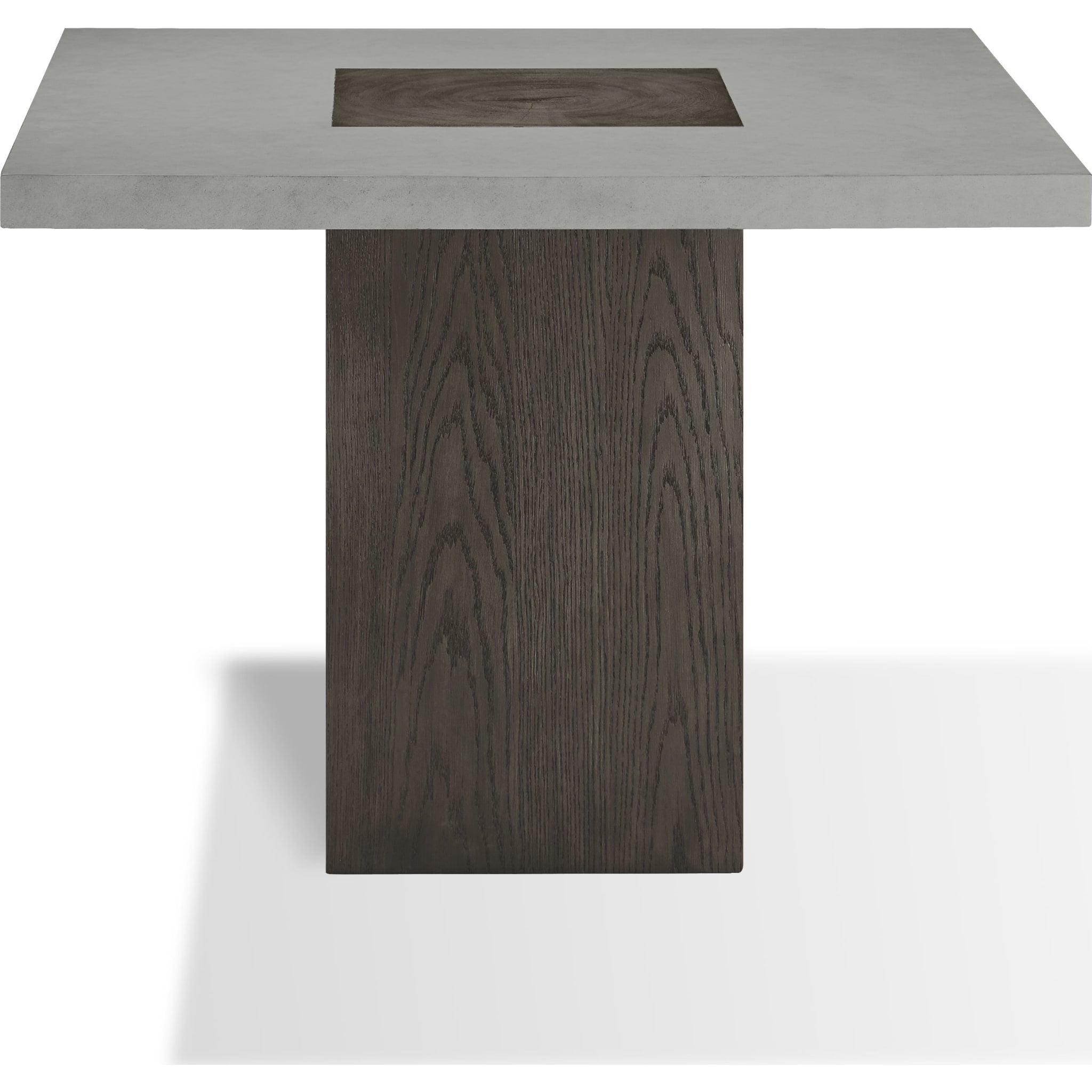 Modesto Concrete Top Wood Base Dining Table in Natural Concrete and French Roast
