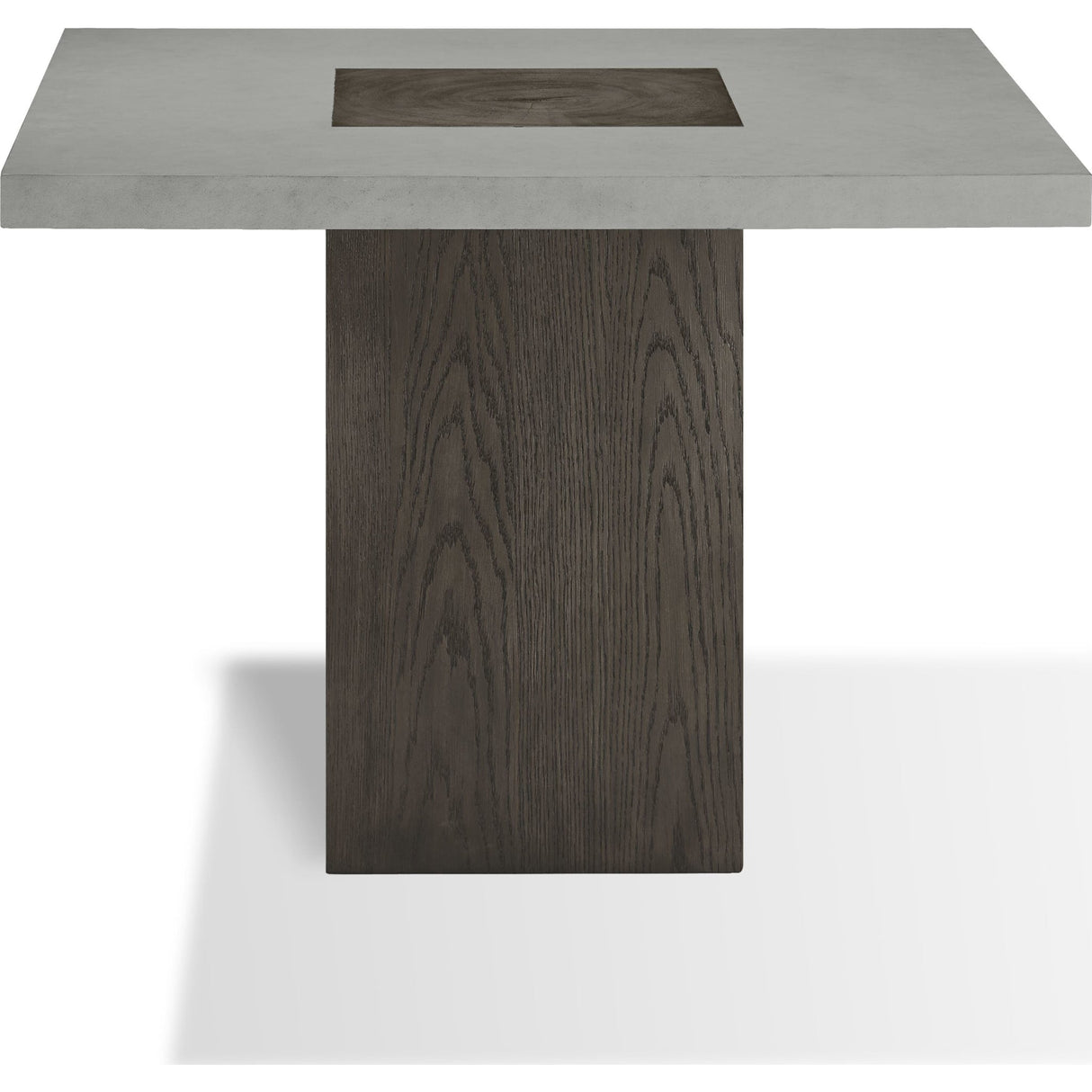 Modesto Concrete Top Wood Base Dining Table in Natural Concrete and French Roast