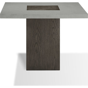 Modesto Concrete Top Wood Base Dining Table in Natural Concrete and French Roast