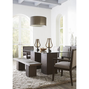 Modesto Rectangular Glass Top Dining Table in French Roast