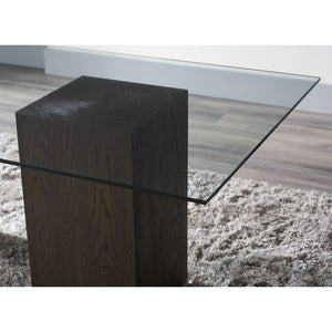Modesto Rectangular Glass Top Dining Table in French Roast