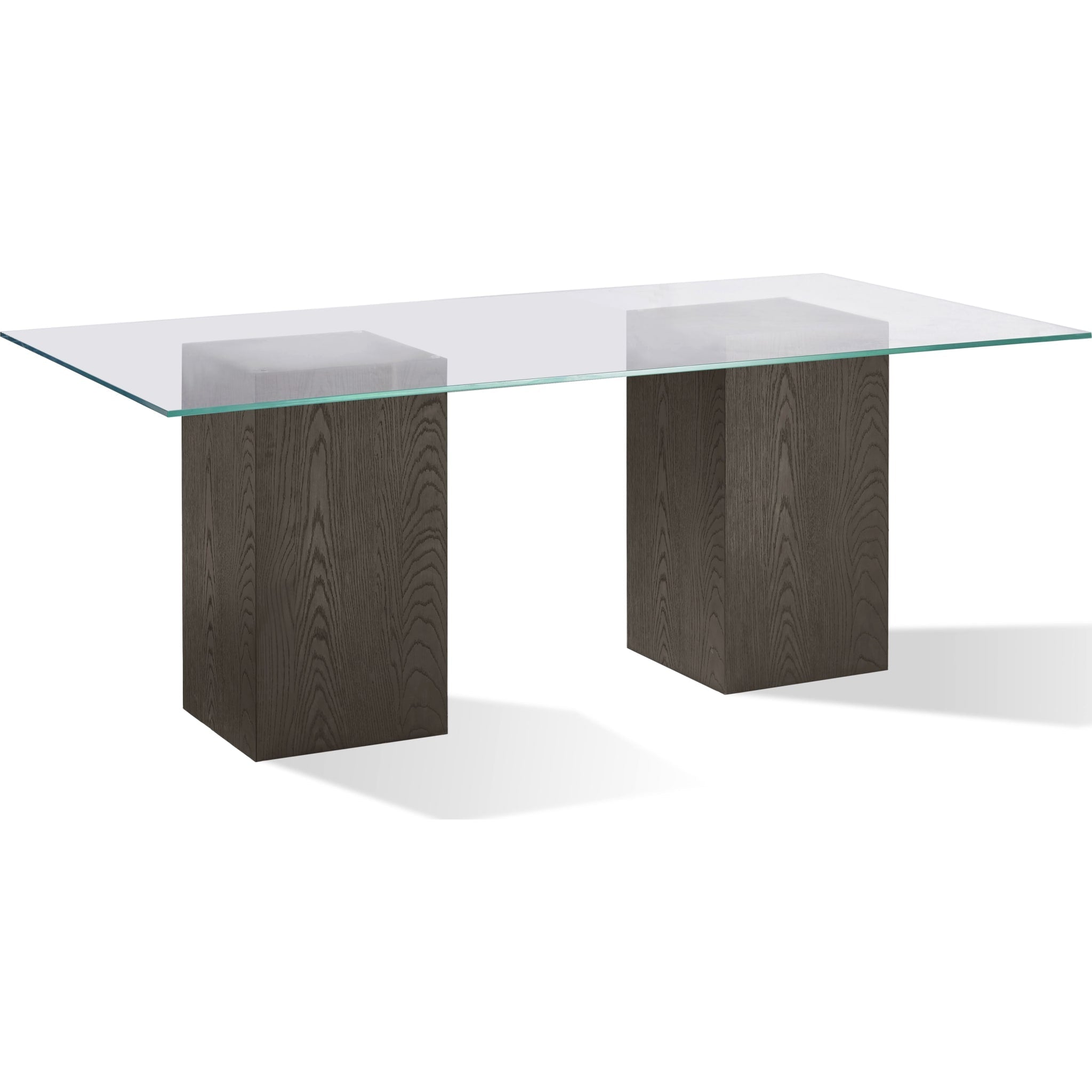 Modesto Rectangular Glass Top Dining Table in French Roast