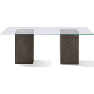 Modesto Rectangular Glass Top Dining Table in French Roast