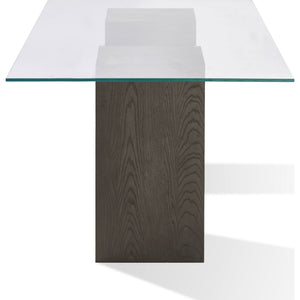 Modesto Rectangular Glass Top Dining Table in French Roast