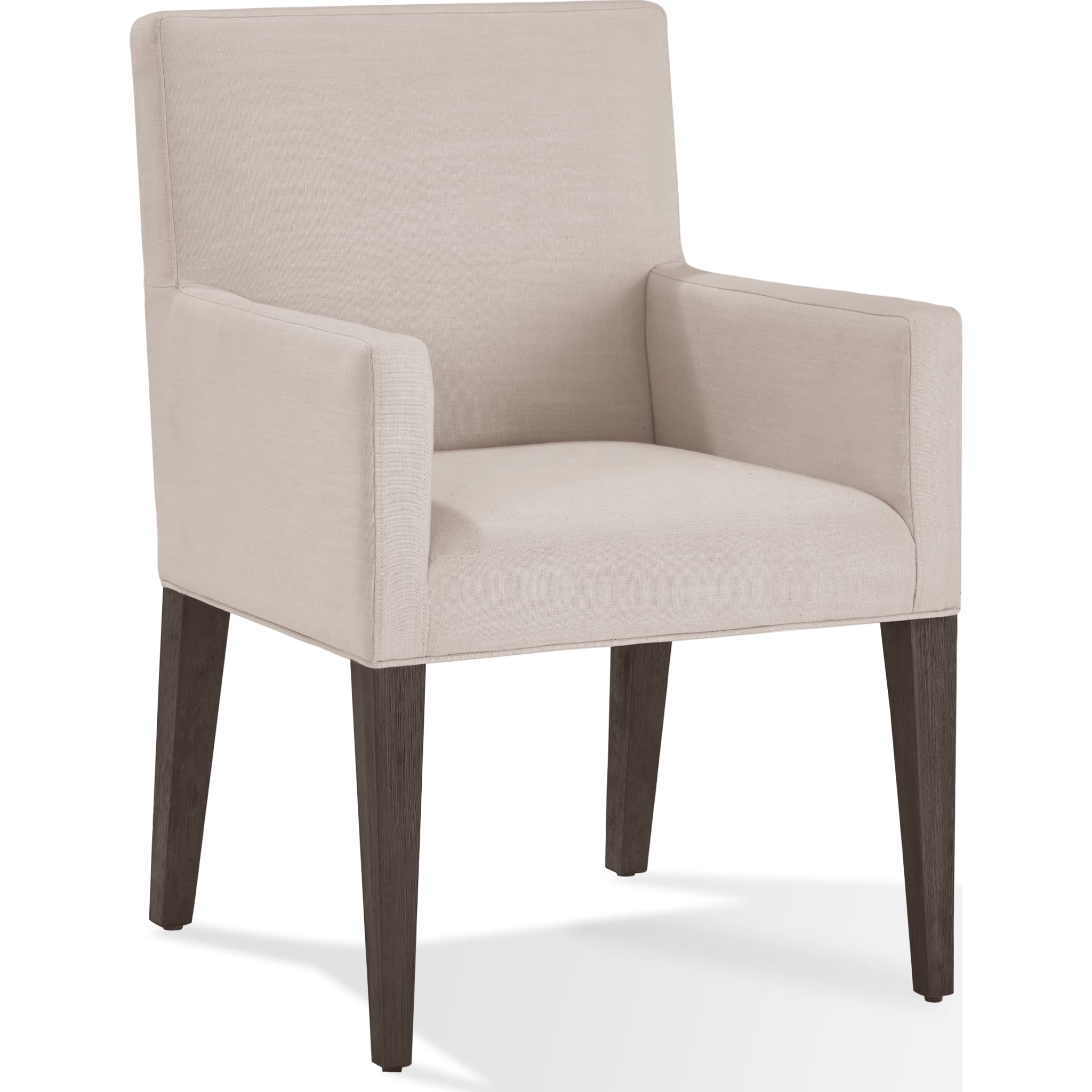 Modesto Upholstered Arm Chair in Abalone Linen and French Roast