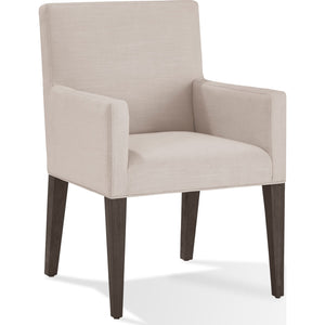 Modesto Upholstered Arm Chair in Abalone Linen and French Roast