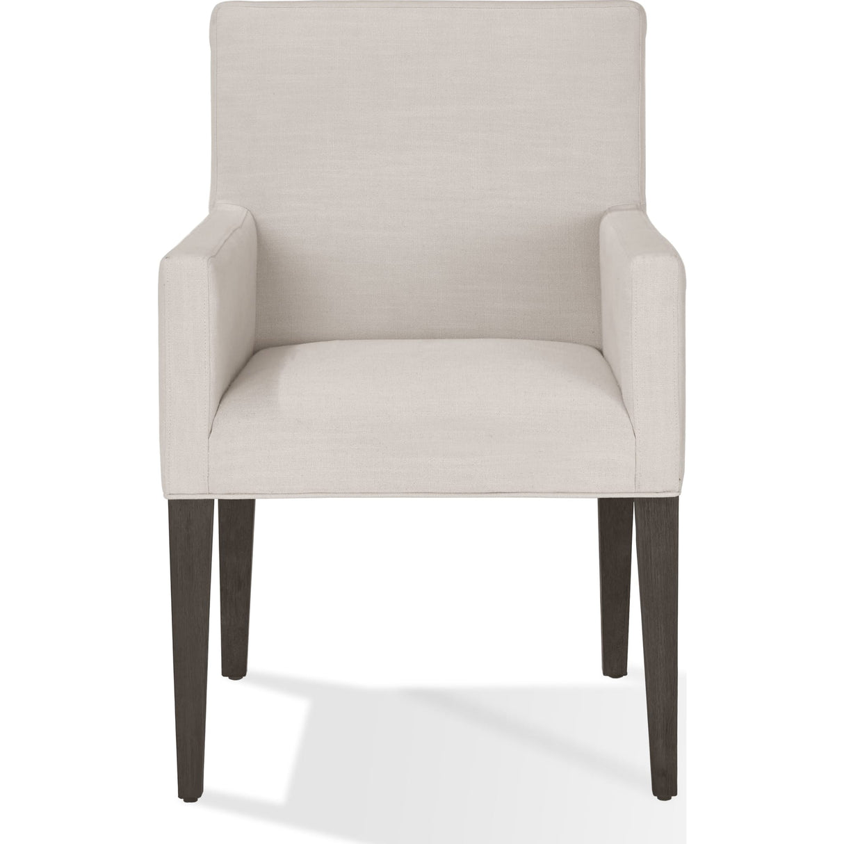 Modesto Upholstered Arm Chair in Abalone Linen and French Roast