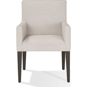 Modesto Upholstered Arm Chair in Abalone Linen and French Roast