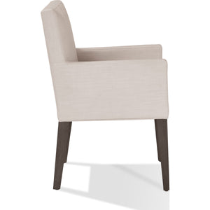 Modesto Upholstered Arm Chair in Abalone Linen and French Roast