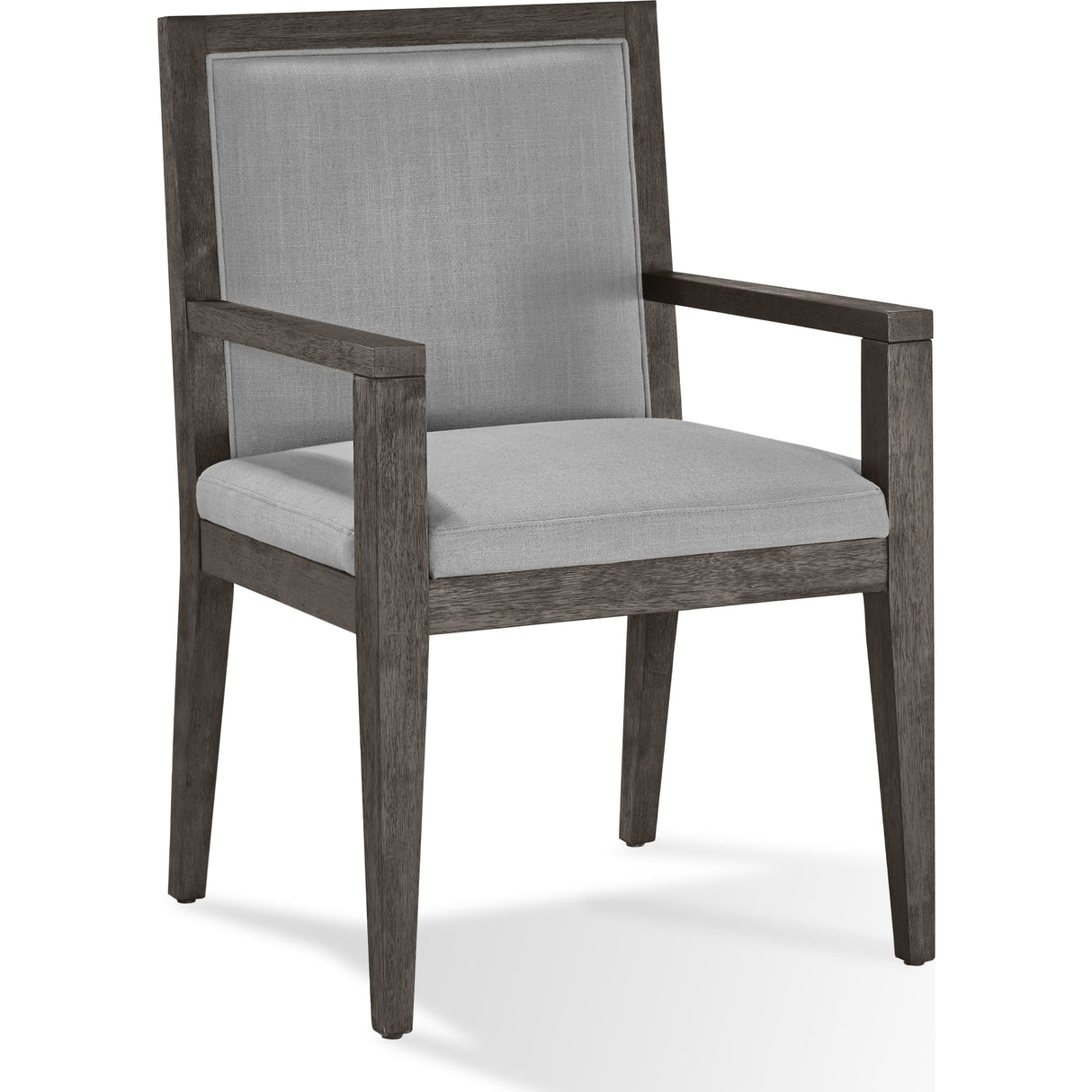Modesto Wood Frame Upholstered Arm Chair in Koala Linen and French Roast