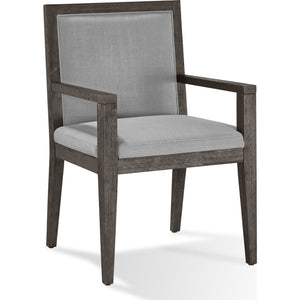 Modesto Wood Frame Upholstered Arm Chair in Koala Linen and French Roast