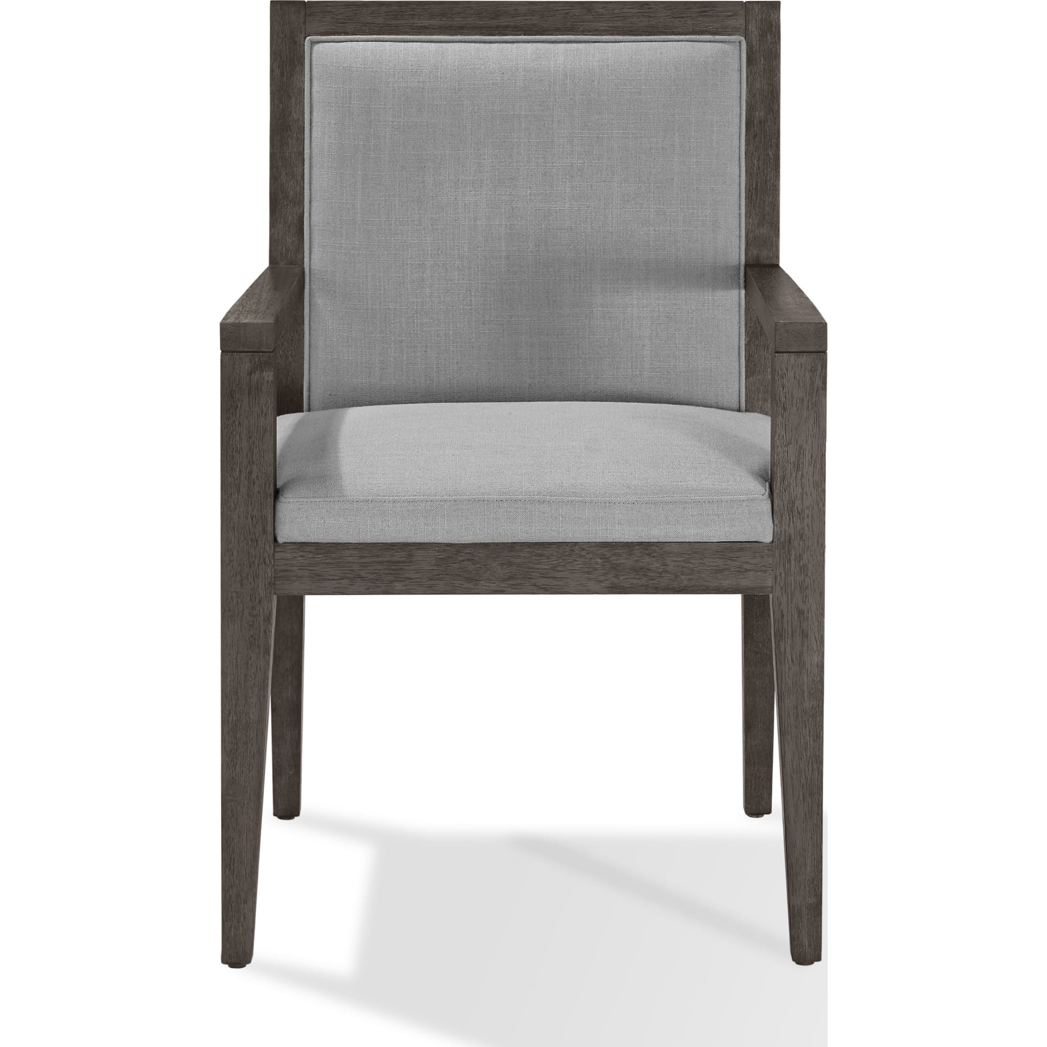 Modesto Wood Frame Upholstered Arm Chair in Koala Linen and French Roast