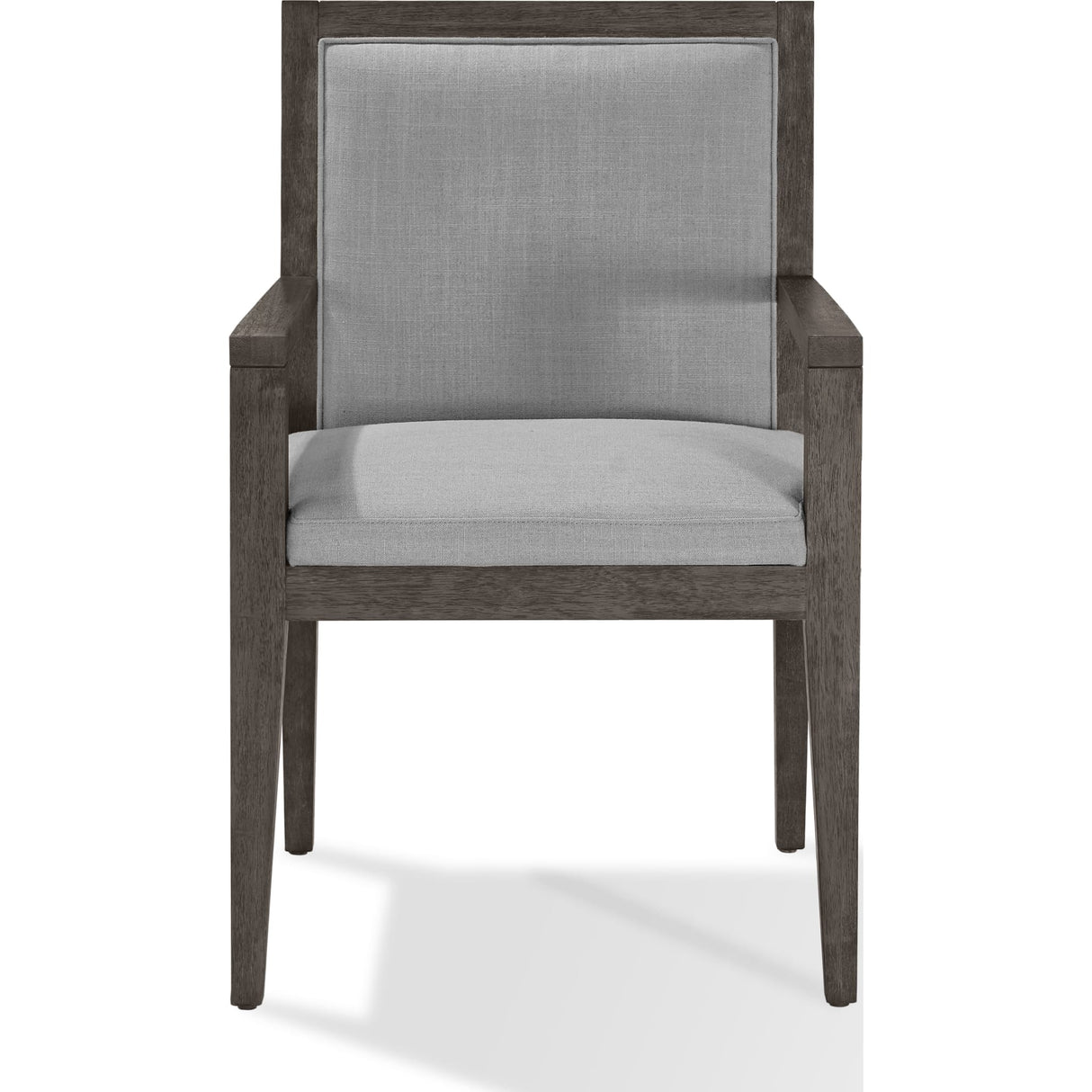 Modesto Wood Frame Upholstered Arm Chair in Koala Linen and French Roast