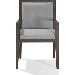 Modesto Wood Frame Upholstered Arm Chair in Koala Linen and French Roast