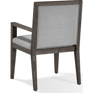 Modesto Wood Frame Upholstered Arm Chair in Koala Linen and French Roast