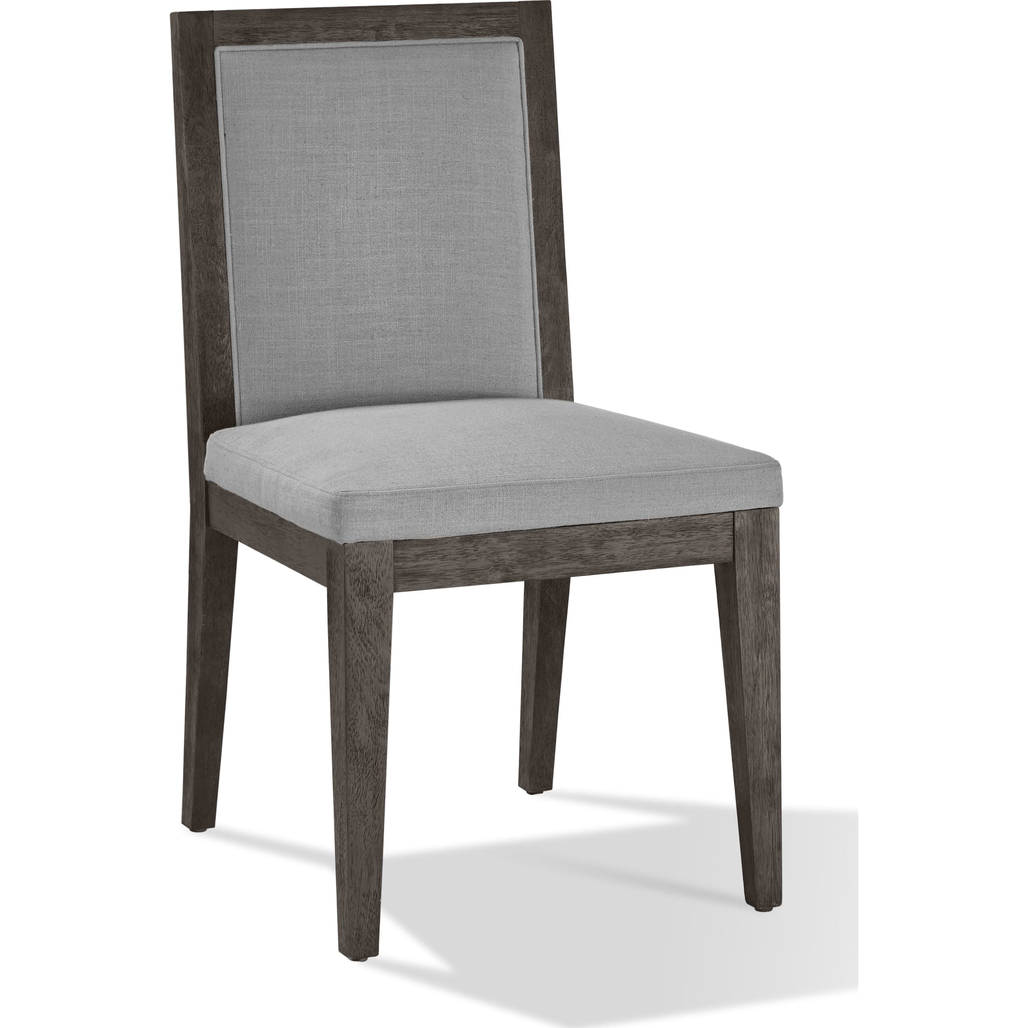 Modesto Wood Frame Upholstered Side Chair in Koala Linen and French Roast