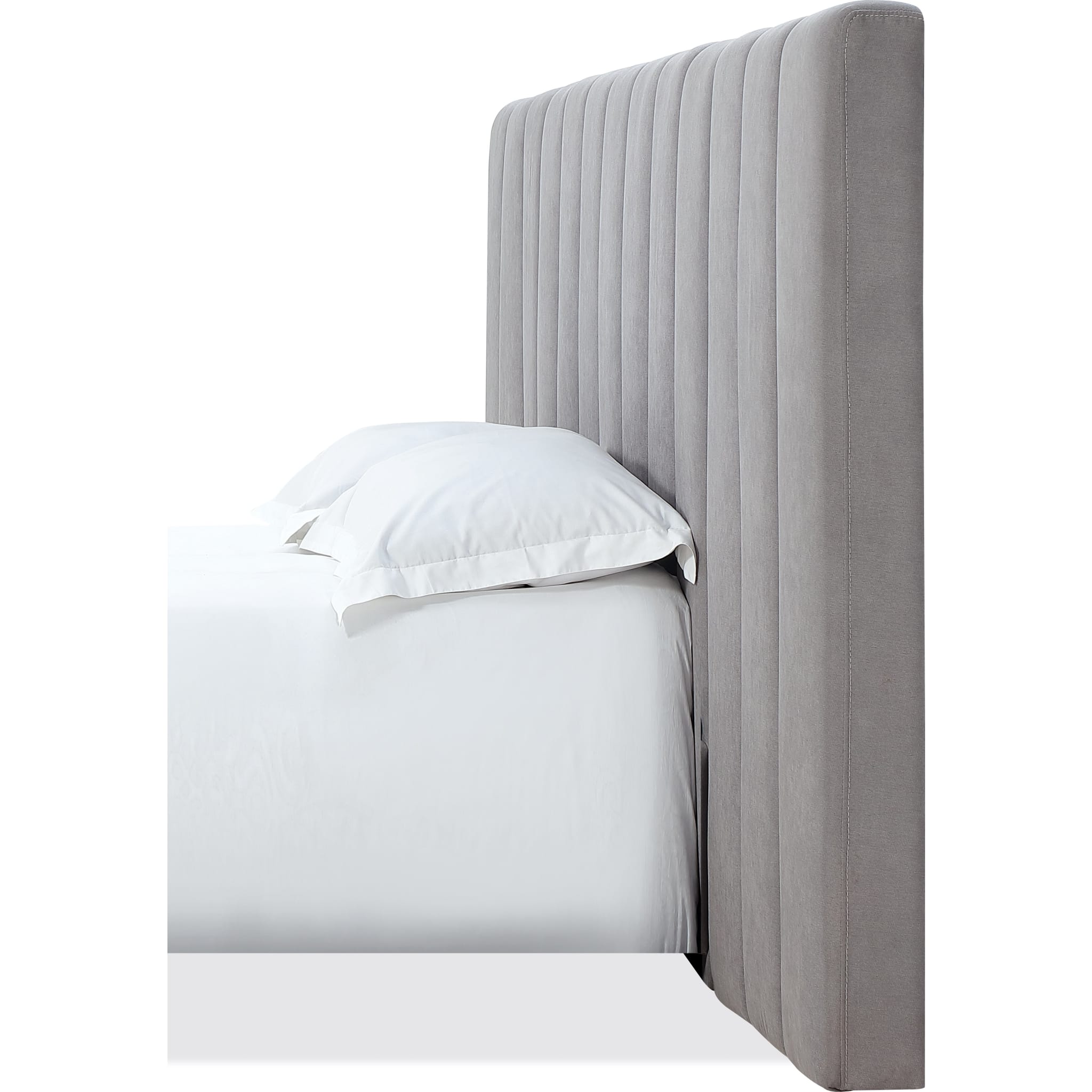 Monty Channeled Wall Bed Headboard Only in Gray Velvet
