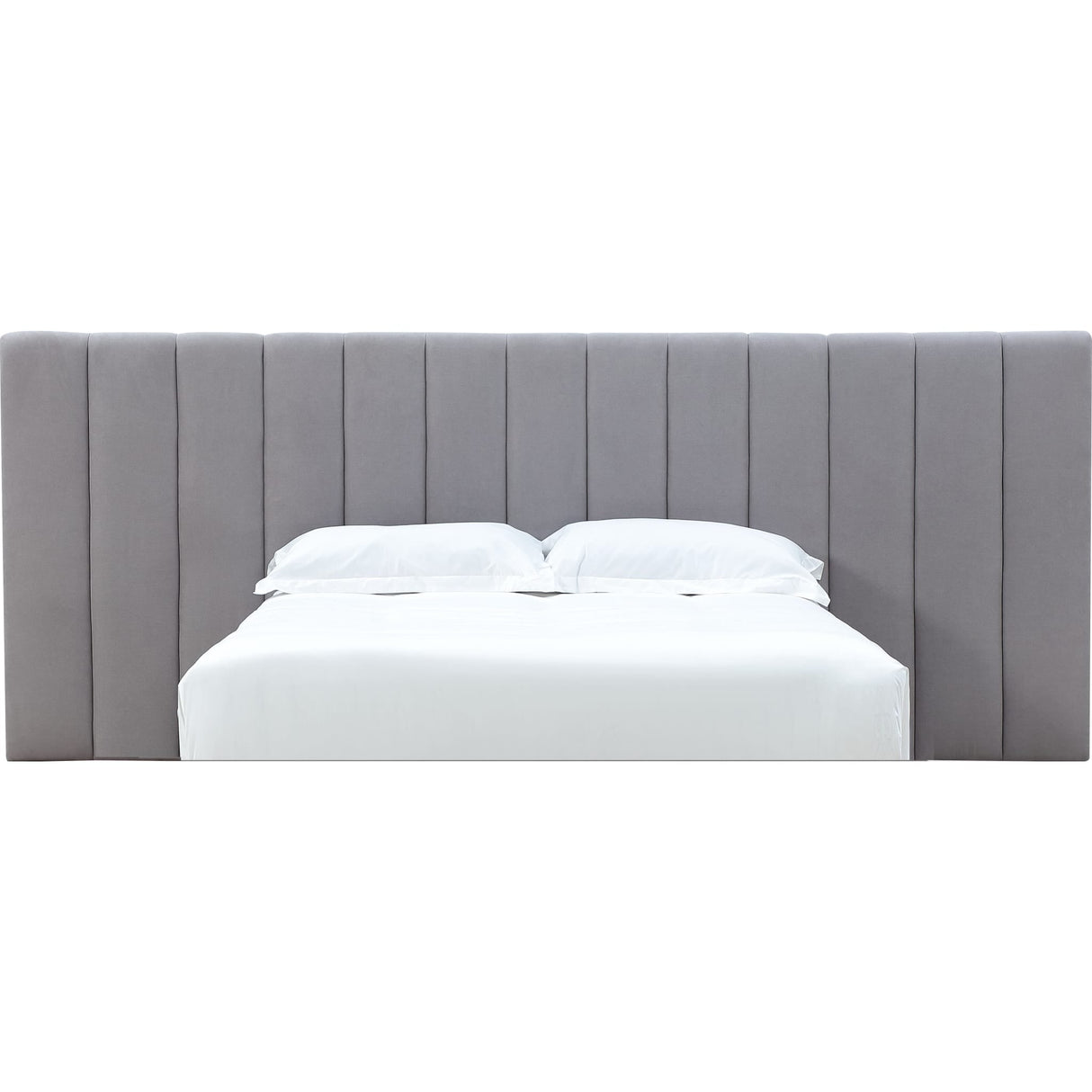 Monty Channeled Wall Bed Headboard Only in Gray Velvet