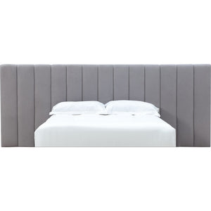 Monty Channeled Wall Bed Headboard Only in Gray Velvet