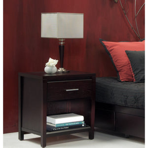 Nevis Charging Station Nightstand in Espresso
