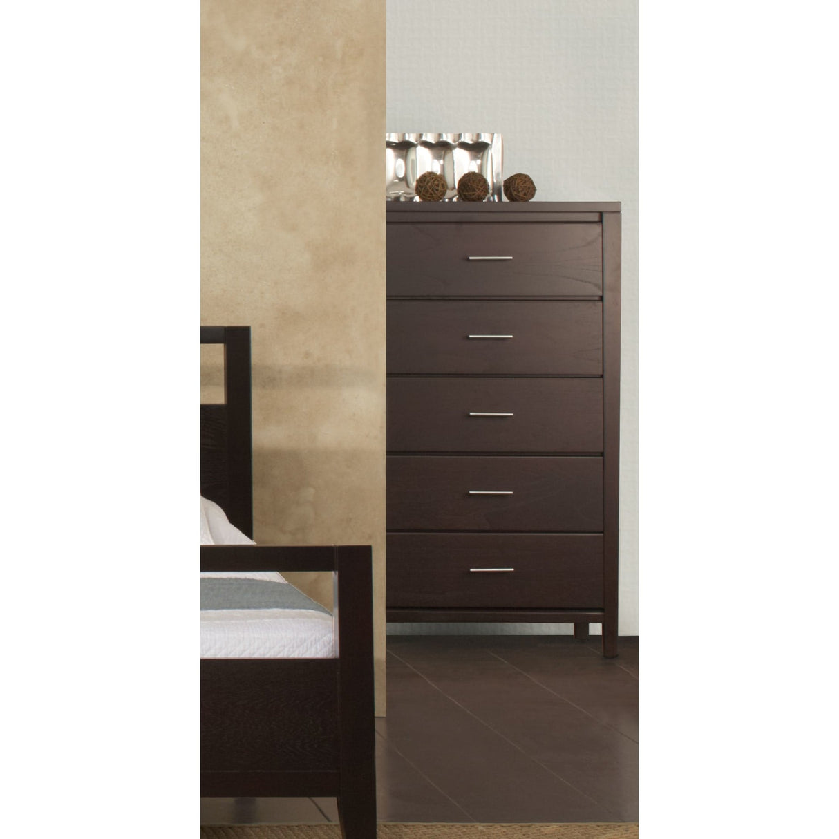 Nevis Five Drawer Chest in Espresso (2024)