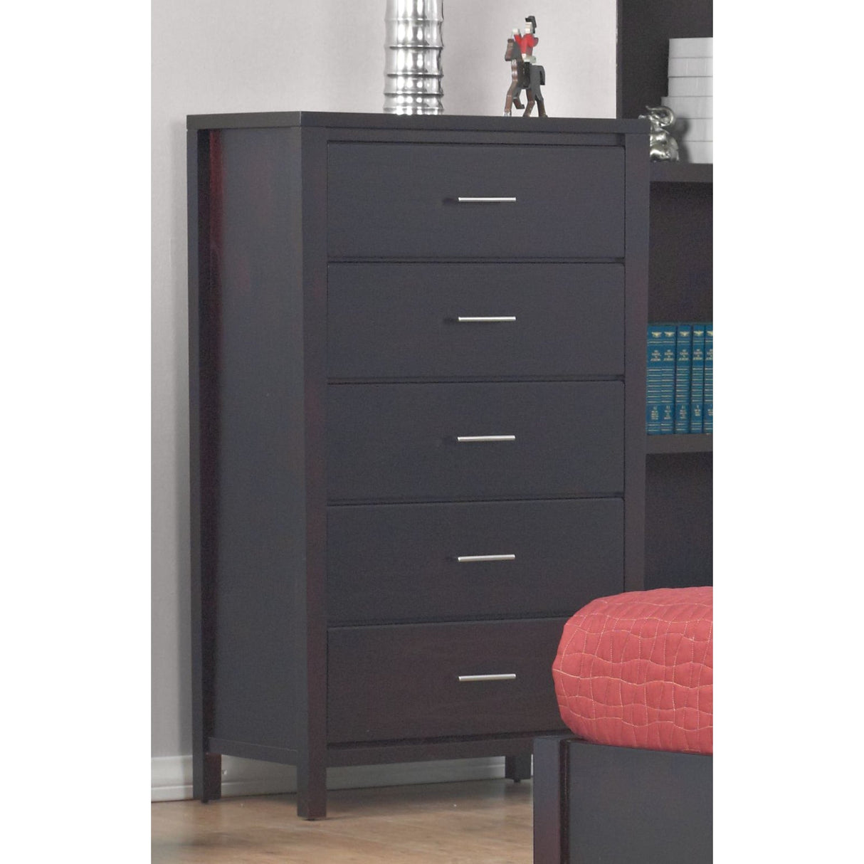 Nevis Five Drawer Chest in Espresso (2024)