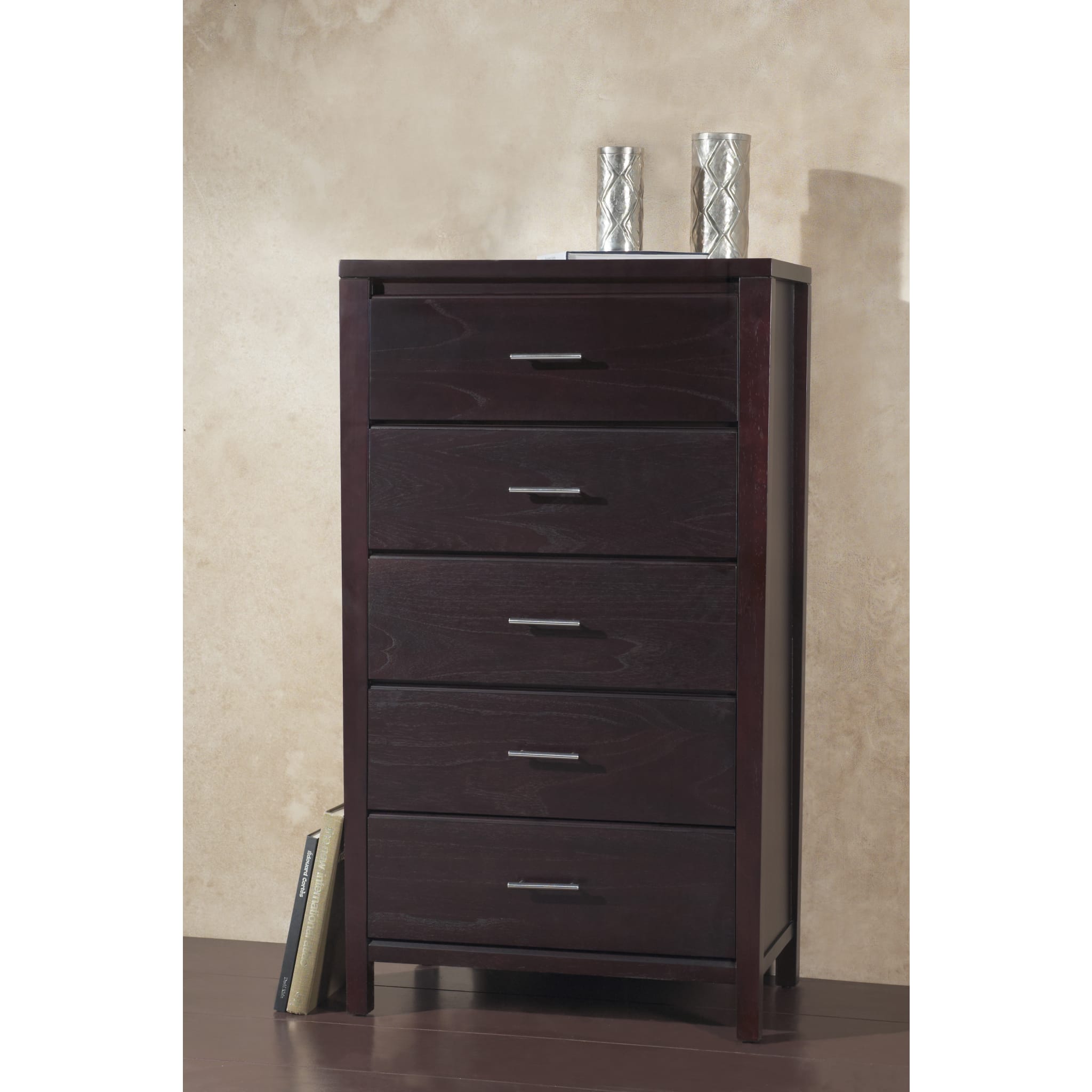 Nevis Five Drawer Chest in Espresso (2024)