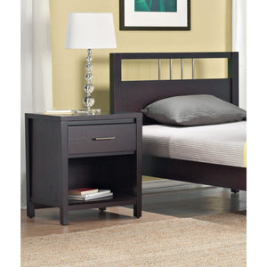 Nevis One Drawer Nightstand in Espresso
