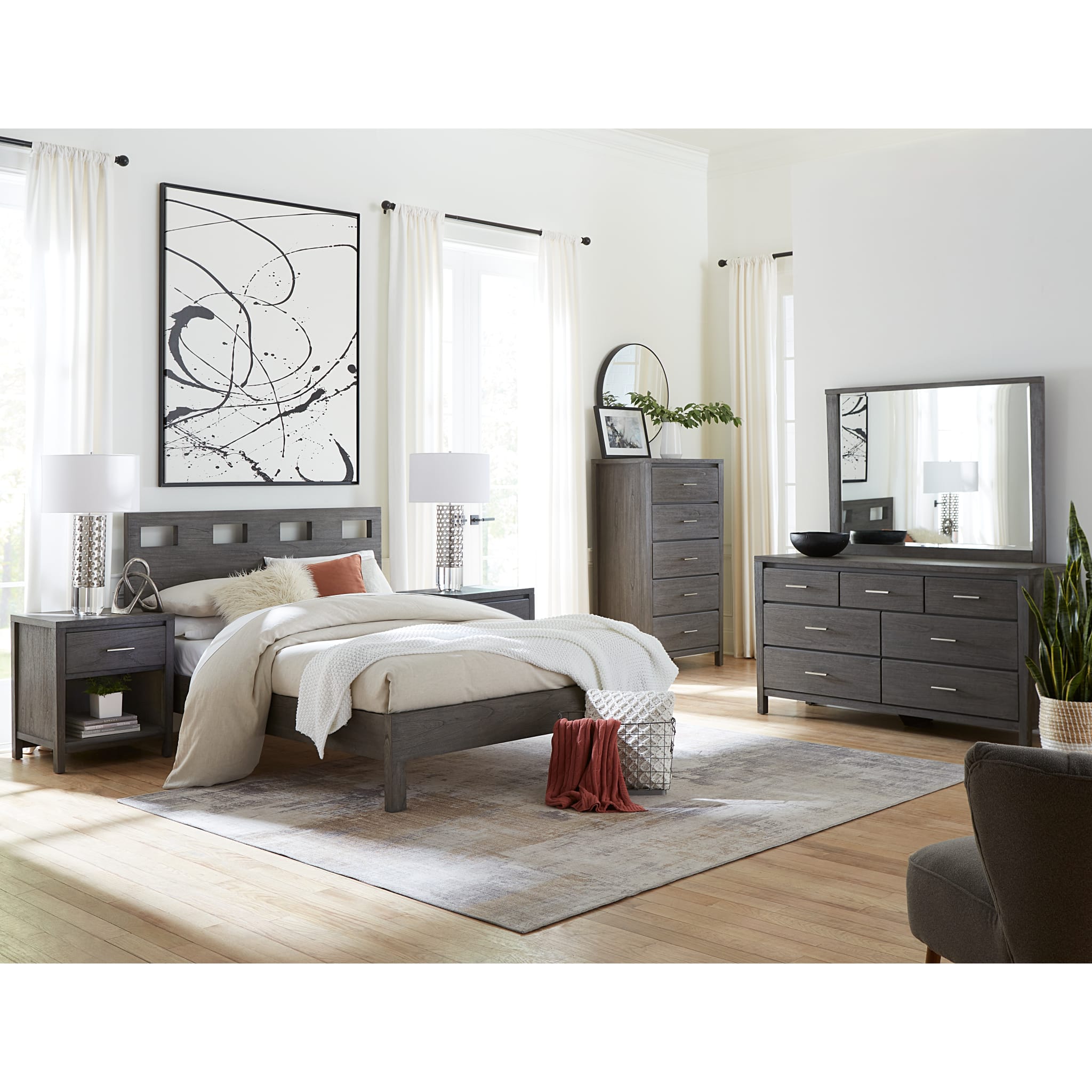 Nevis One Drawer Nightstand in Sharkskin