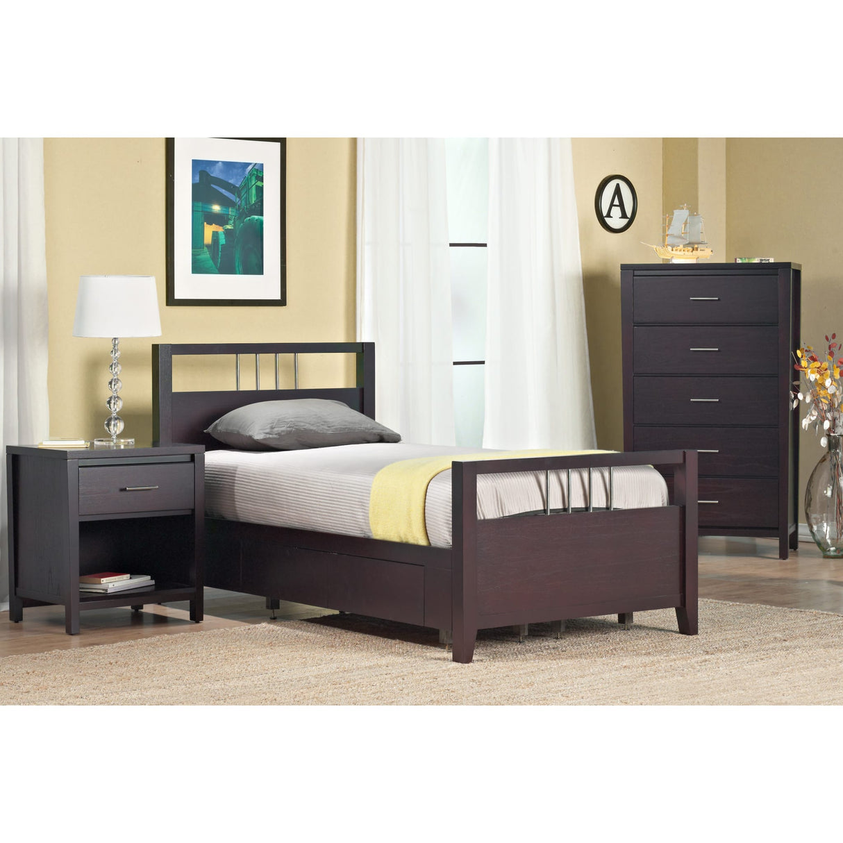 Nevis Platform Storage Bed in Espresso
