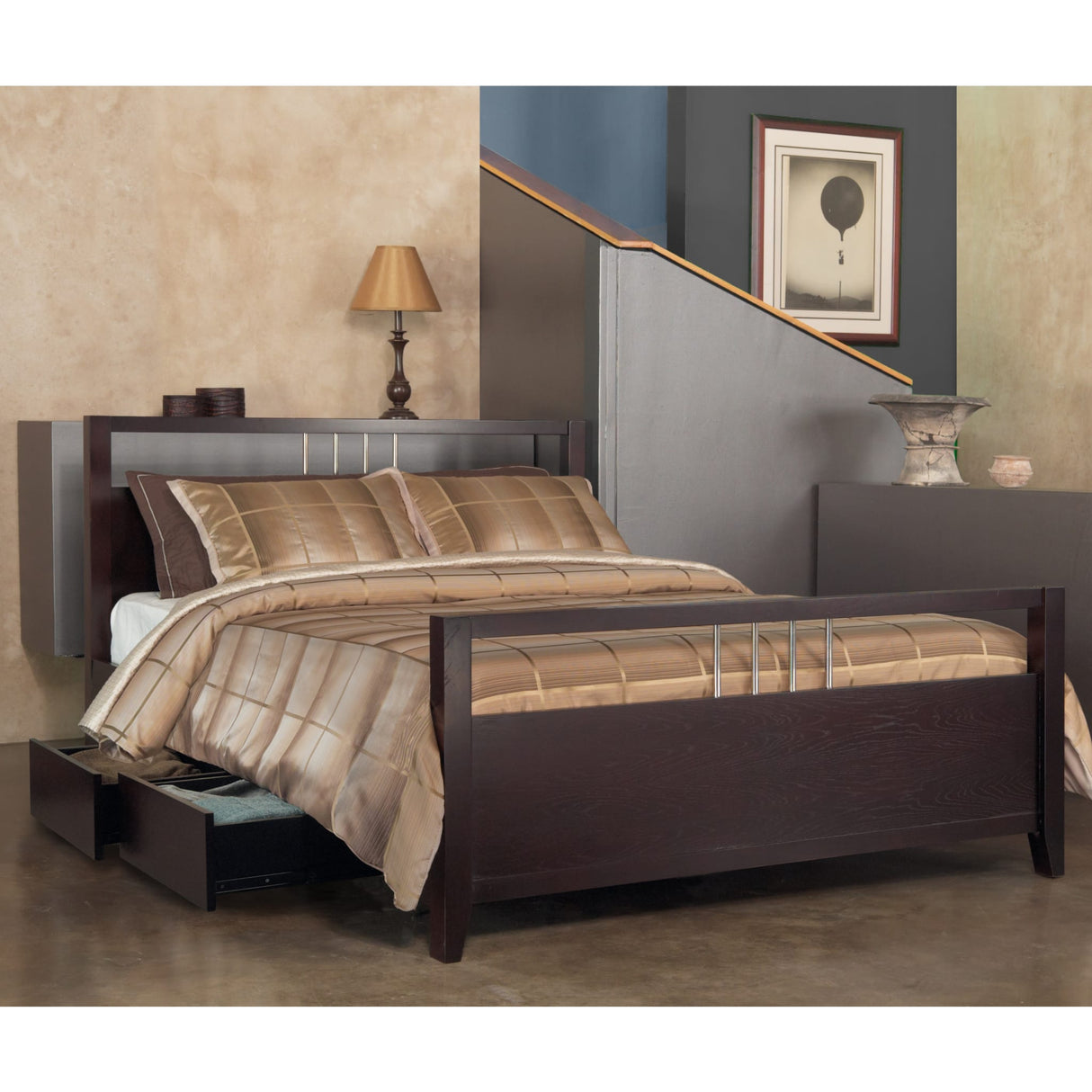 Nevis Platform Storage Bed in Espresso