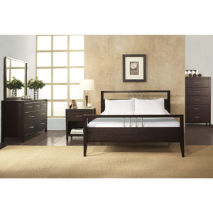 Nevis Wood Platform Bed in Espresso