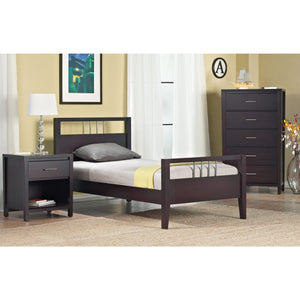 Nevis Wood Platform Bed in Espresso