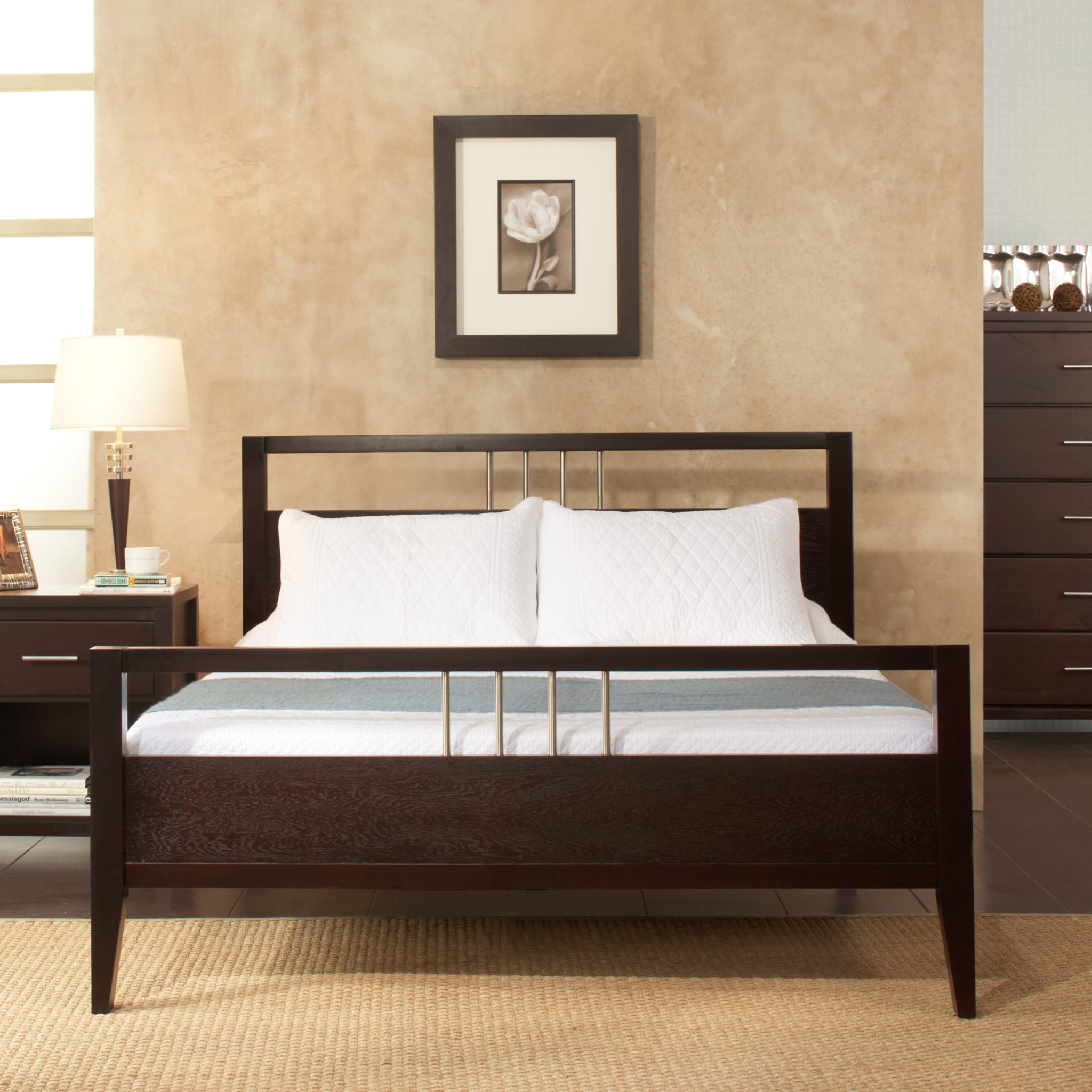 Nevis Wood Platform Bed in Espresso